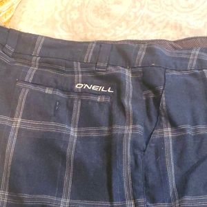O'Neil golf shorts, Grey blue with stich box print size 38.